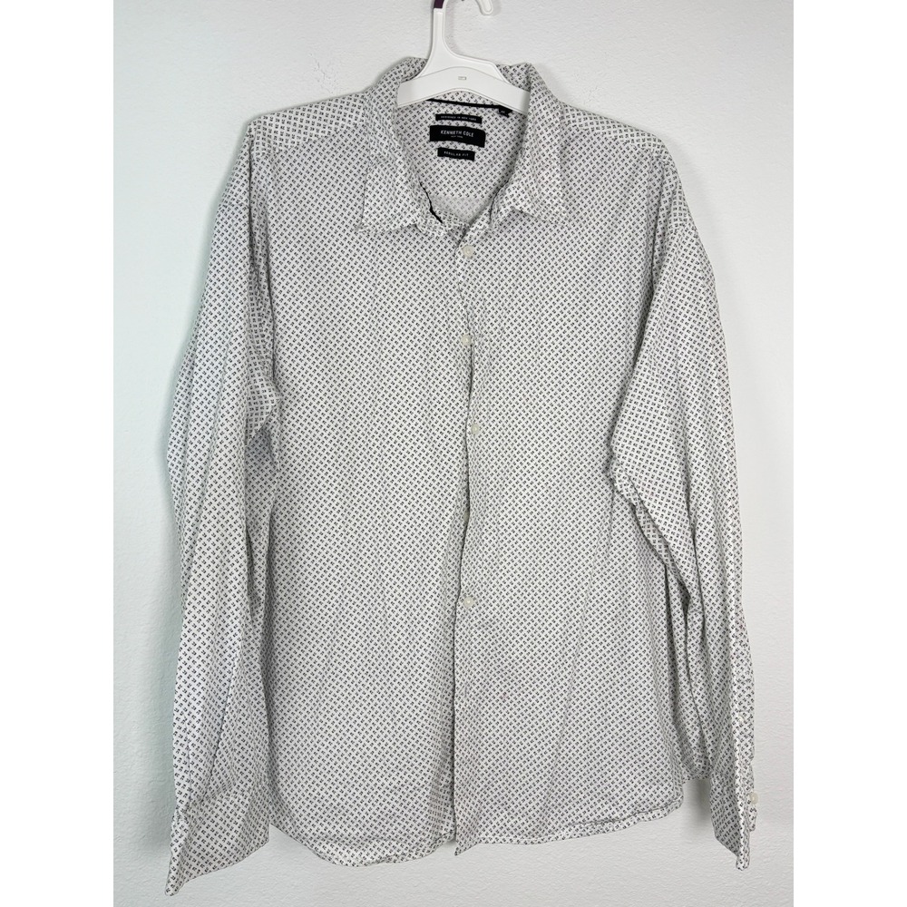 Kenneth Cole New York‎ Mens 4X Regular Fit Geometric Monogram Button Down Shirt